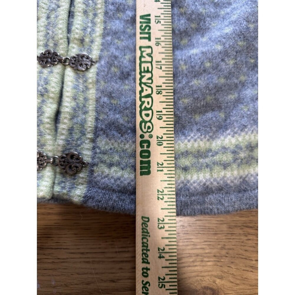 Susan Bristol Cardigan Sweater Women Medium Nordic Wool Metal Clasps Winter City - Picture 4 of 10